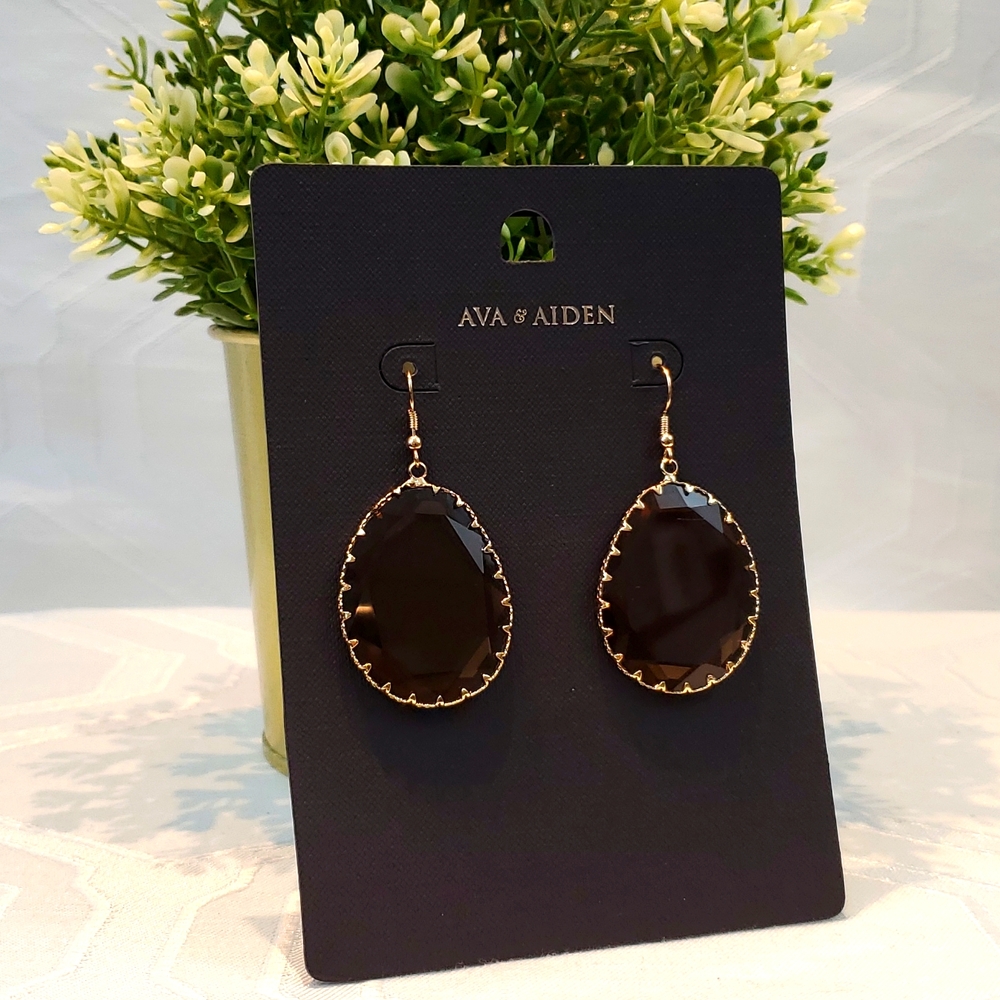 Ava & Aiden Amber colored Crystal Drop earrings